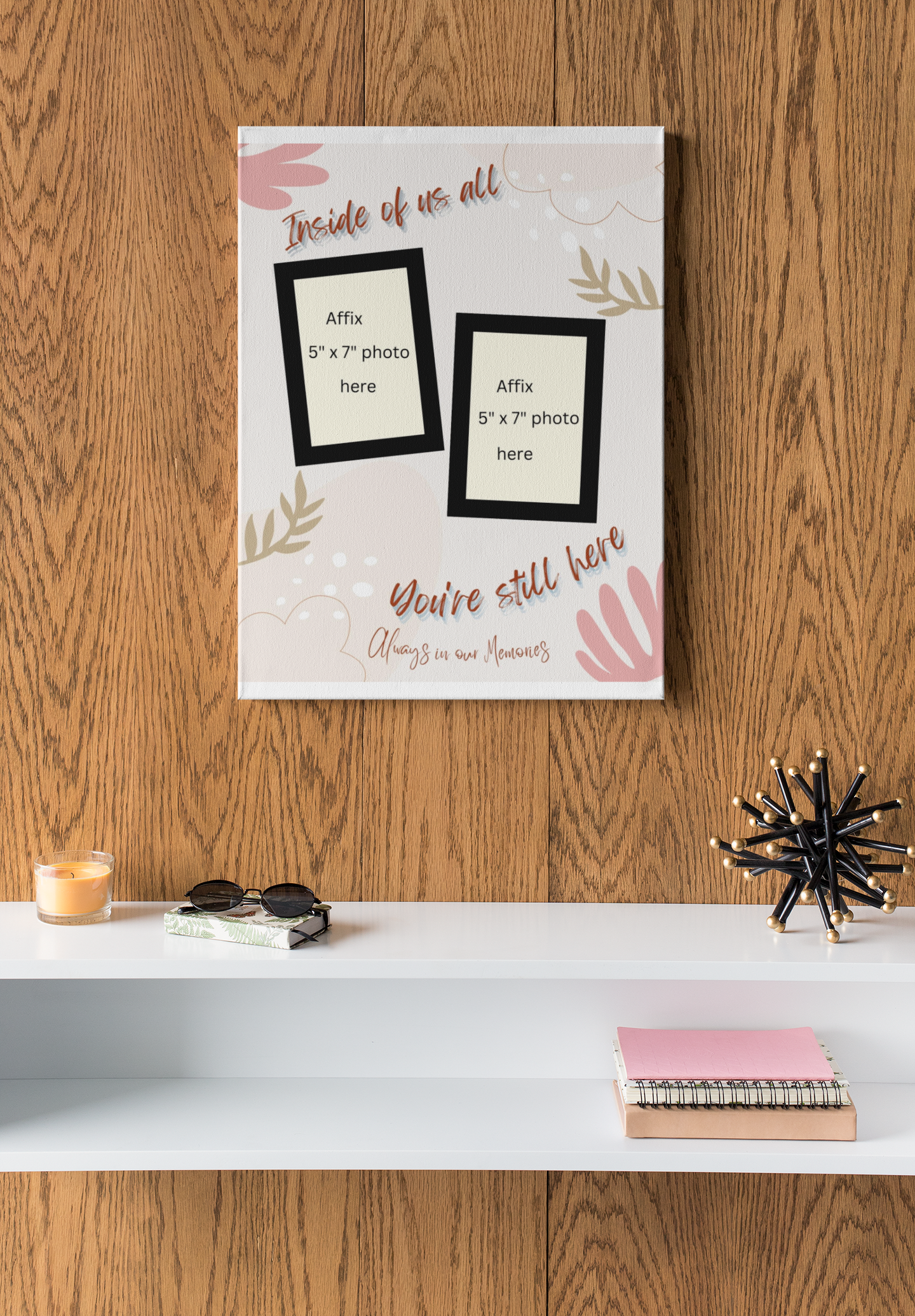 MEMORY of a LOVED ONE - QUIRKY UNIQUE WALL ART with a LEAFY theme, featuring heartfelt words of love to remember them always.