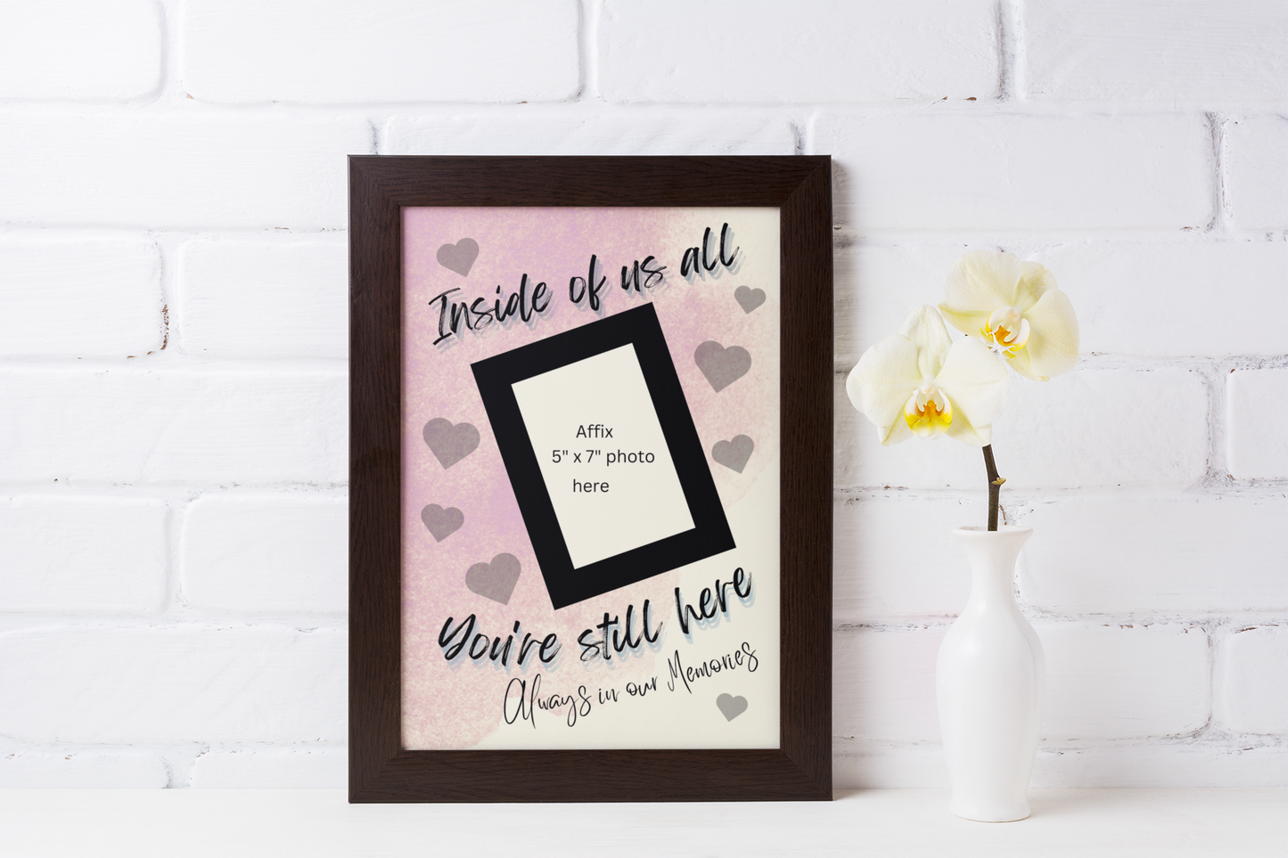 MEMORY of a LOVED ONE - QUIRKY UNIQUE WALL ART in PINK tones, featuring heartfelt words of love to remember them always.