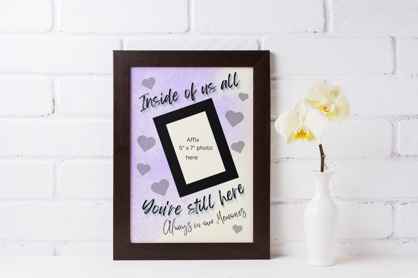 MEMORY of a LOVED ONE - QUIRKY UNIQUE WALL ART in PURPLE tones, featuring heartfelt words of love to remember them always.