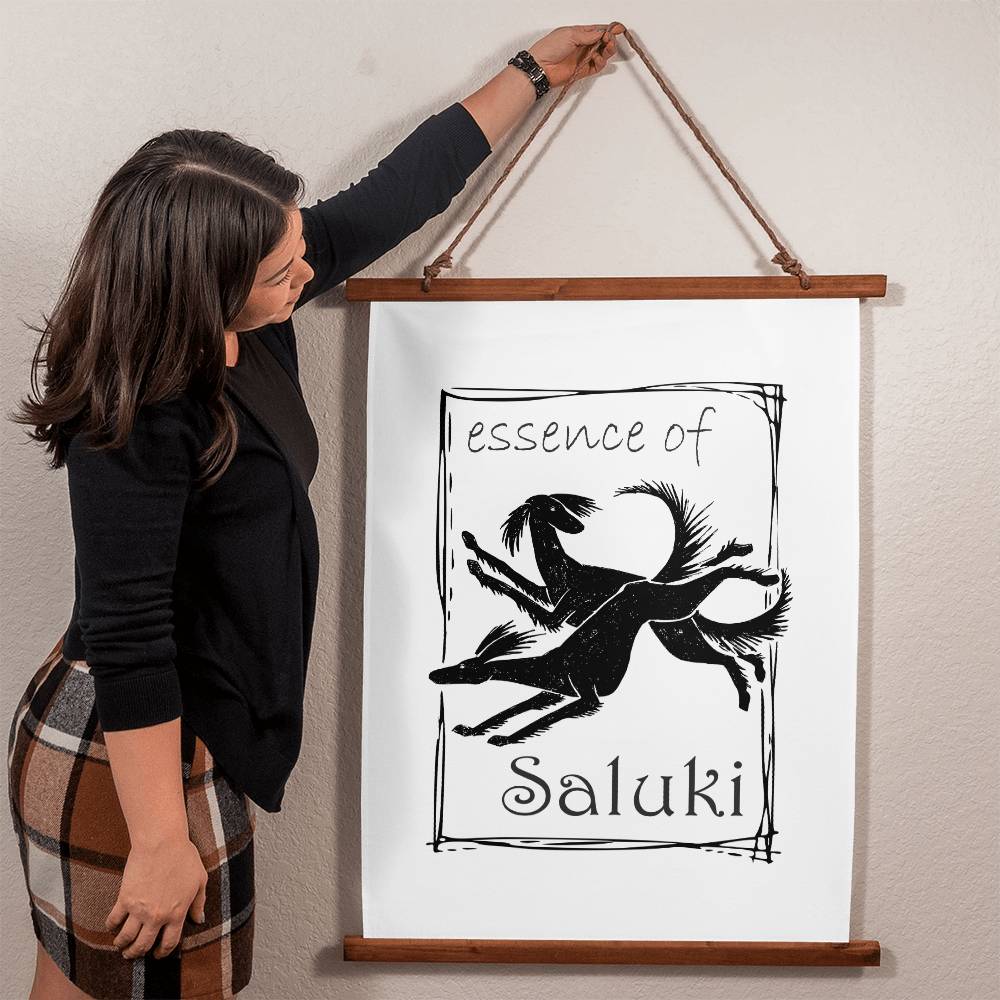 SALUKIS at PLAY - A large tapestry capturing the Essence of a Saluki - IN A DISTRESSED ART STYLE