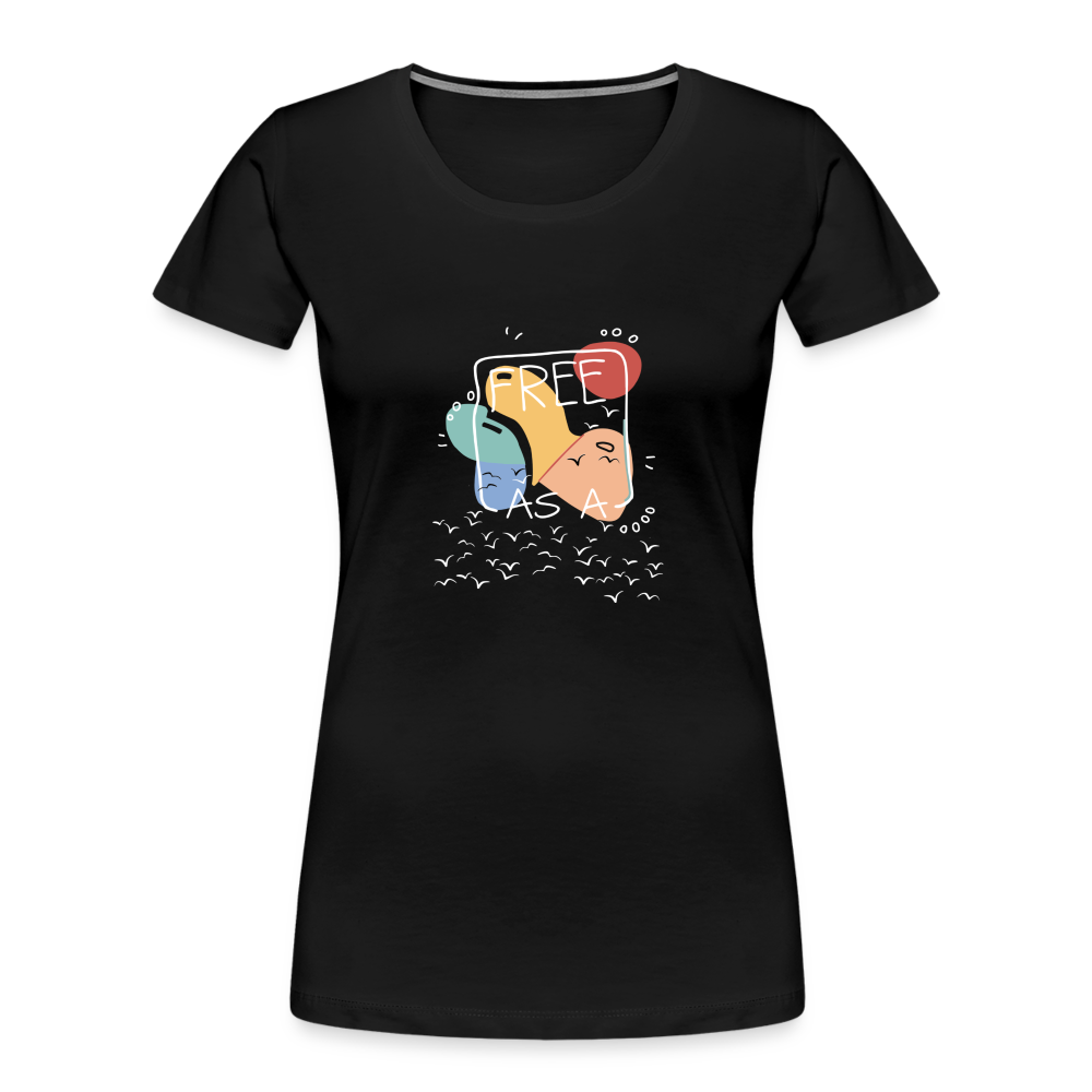 THE FREEDOM TEE - Women’s Premium Organic T-Shirt that identifies with a feeling of being free. - black